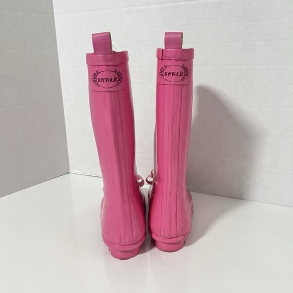 Joyfolie Girls Size 13 Molly Rain Boots Pink Bow - Picture 6 of 11